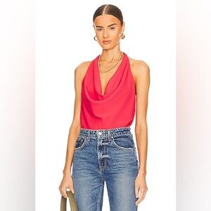 A.L.C. Dixon Top Draped Halterneck Top Pink Rosewine Shirt Womens‎ Sz 0